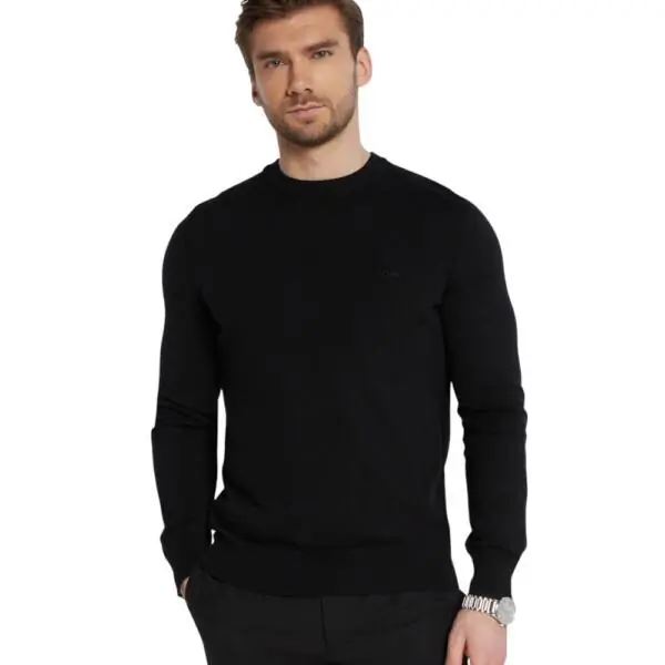 Boss - Ανδρικό Πουλόβερ Asac_C Knitwear 50508766-001 Μαύρο