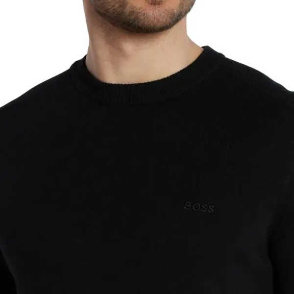 Boss - Ανδρικό Πουλόβερ Asac_C Knitwear 50508766-001 Μαύρο 50508766-001