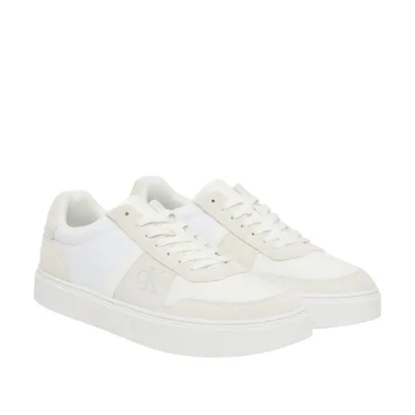 Calvin Klein - Ανδρικά Sneakers Ck Classic Cups Lace Mix Emb Tongue YM0YM01395-0K4 Λευκό YM0YM01395-0K4