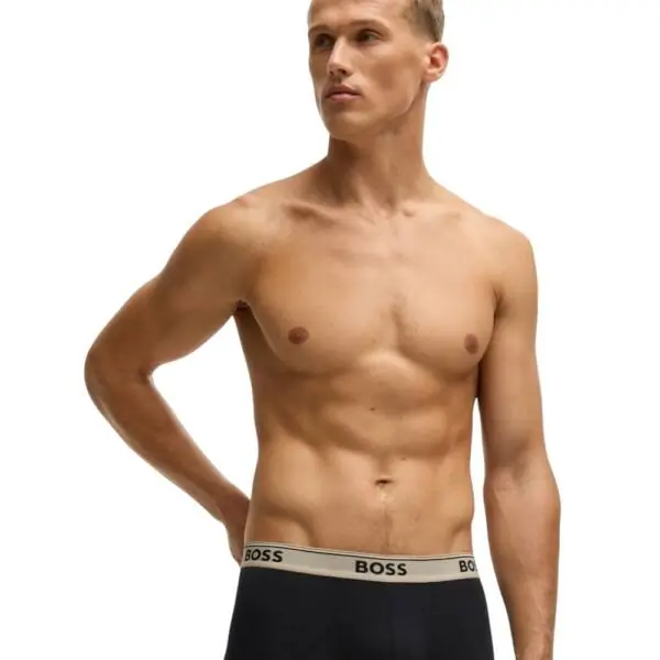 Hugo Boss - Ανδρικά Μποξεράκια Cotton Stretch 3Pack 50531684-967 Μαύρο 50531684-967