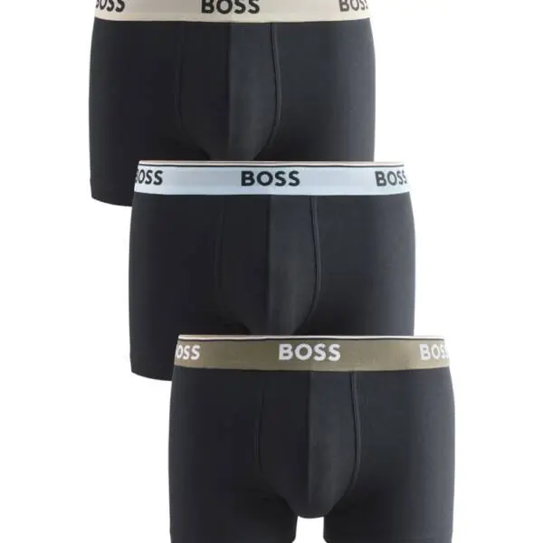 Hugo Boss - Ανδρικά Μποξεράκια Cotton Stretch 3Pack 50531684-967 Μαύρο
