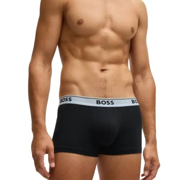 Hugo Boss - Ανδρικά Μποξεράκια Cotton Stretch 3Pack 50531684-967 Μαύρο 50531684-967