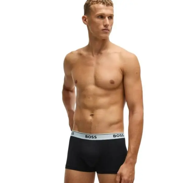 Hugo Boss - Ανδρικά Μποξεράκια Cotton Stretch 3Pack 50531684-967 Μαύρο 50531684-967