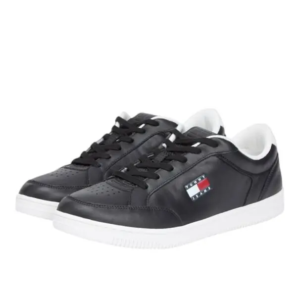 Tommy Hilfiger - Ανδρικά Sneakers Tjm Cupsole Long Lace Leather EM0EM01707-BDS Μαύρο EM0EM01707-BDS