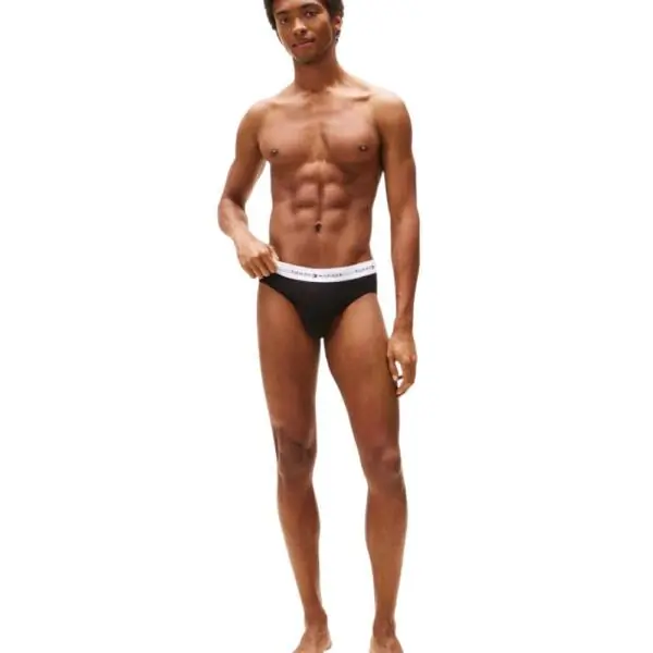 Tommy Hilfiger - Ανδρικά Σλιπ 3Pack Signature Logo Waistband Briefs UM0UM03471-0XK Μαύρο UM0UM03471-0XK