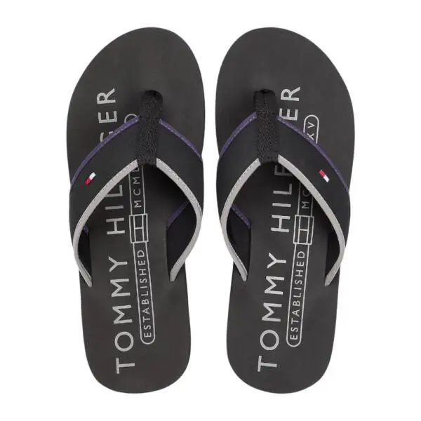 Tommy Hilfiger - Ανδρικές Σαγιονάρες Tumble Beach Sandal FM0FM05710-BDS Μαύρο FM0FM05710-BDS