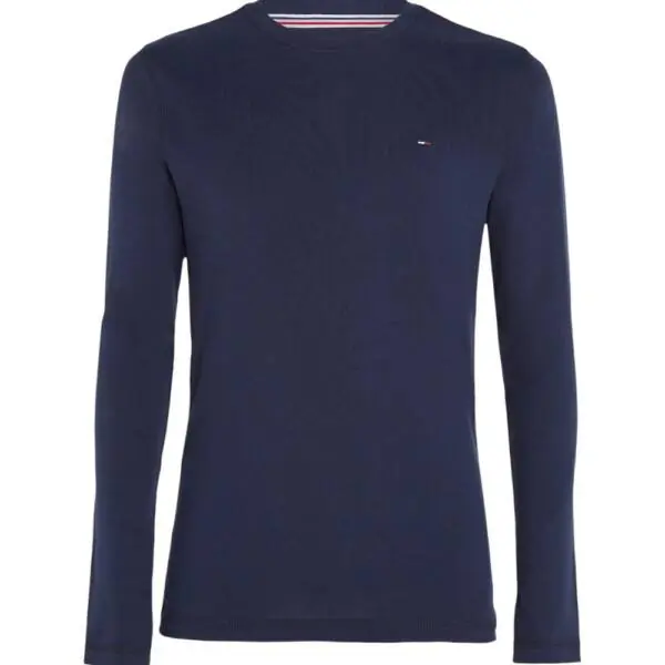 Tommy Hilfiger - Ανδρικό T-shirt Tjm Original Rib Longsleeve Slim Fit DM0DM04409-002 Μπλε Σκούρο DM0DM04409-002