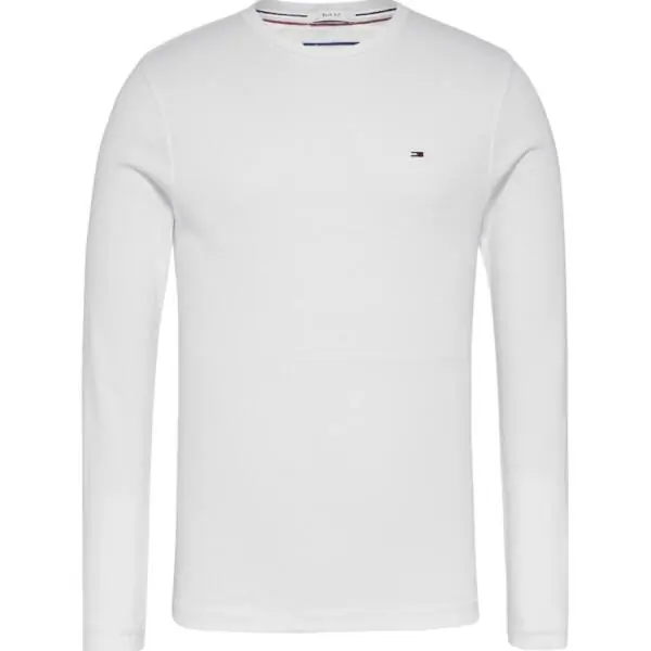 Tommy Hilfiger - Ανδρικό T-shirt Tjm Original Rib Longsleeve Slim Fit DM0DM04409-100 Λευκό DM0DM04409-100
