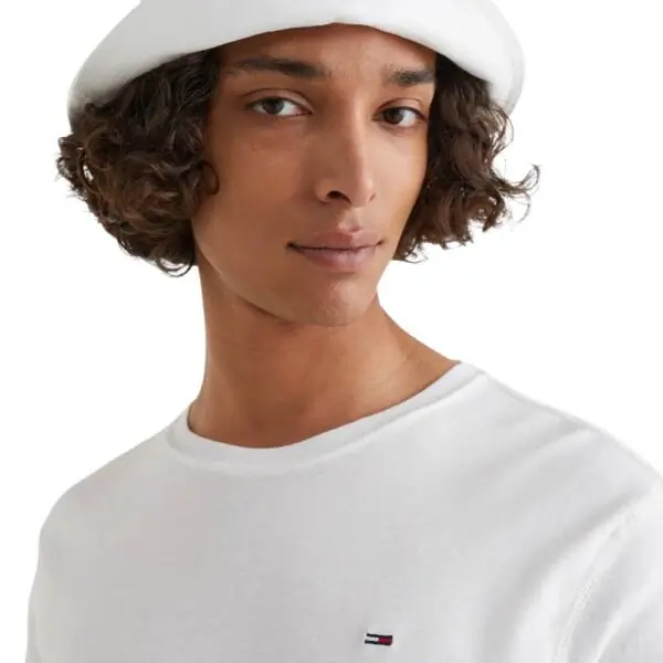 Tommy Hilfiger - Ανδρικό T-shirt Tjm Original Rib Longsleeve Slim Fit DM0DM04409-100 Λευκό DM0DM04409-100