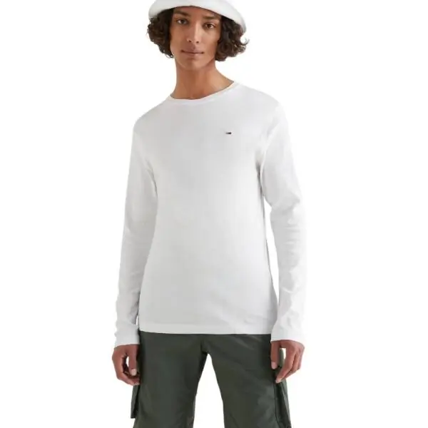 Tommy Hilfiger - Ανδρικό T-shirt Tjm Original Rib Longsleeve Slim Fit DM0DM04409-100 Λευκό