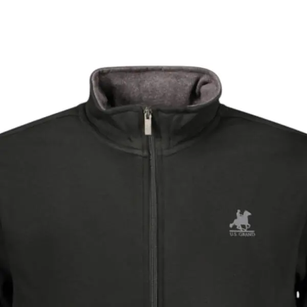 U.S.Grand Polo - Ανδρική Ζακέτα με Φερμουάρ Fossile AU02821-A7250 Μαύρο AU02821-A7250