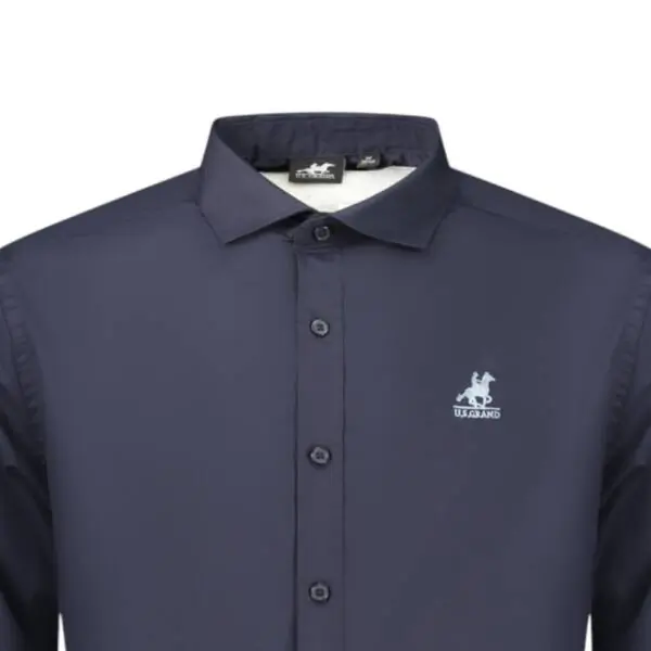 U.S.Grand Polo - Ανδρικό Πουκάμισο Amedeo AU02840-A2050 Μπλε Ναυτικό AU02840-A2050