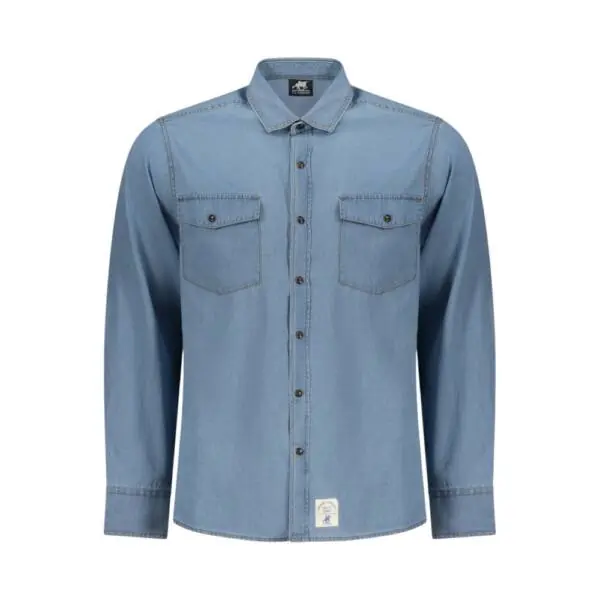 U.S.Grand Polo - Ανδρικό Πουκάμισο Τζιν Poster AU02835-A2000 Γαλάζιο