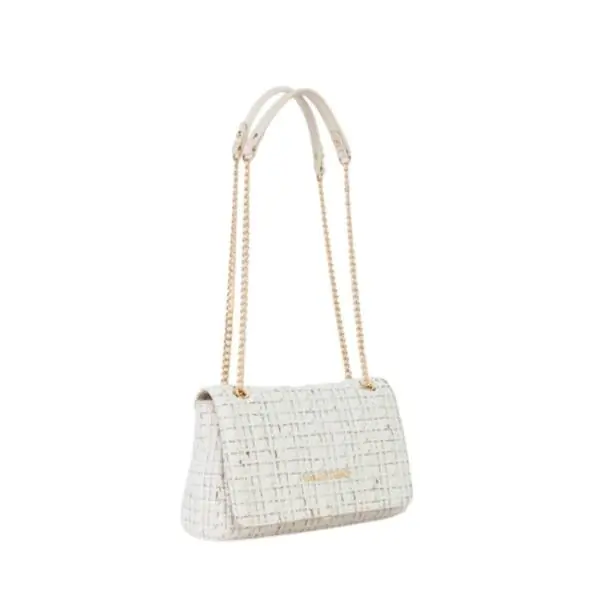 Valentino Bags - Γυναικεία Τσάντα Ώμου Tweed VBS9JP02-L05 Λευκό VBS9JP02-L05