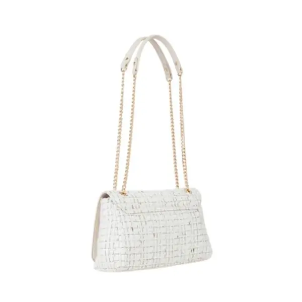 Valentino Bags - Γυναικεία Τσάντα Ώμου Tweed VBS9JP02-L05 Λευκό VBS9JP02-L05