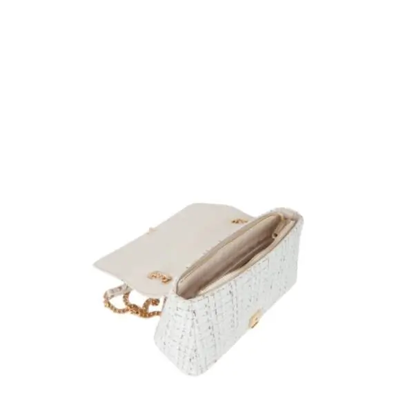 Valentino Bags - Γυναικεία Τσάντα Ώμου Tweed VBS9JP02-L05 Λευκό VBS9JP02-L05