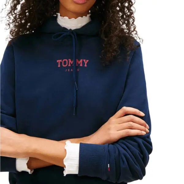 Tommy Hilfiger - Γυναικείο Φούτερ Tjw Essential Logo Regular Fit DW0DW21921-C1G Μπλε Σκούρο DW0DW21921-C1G