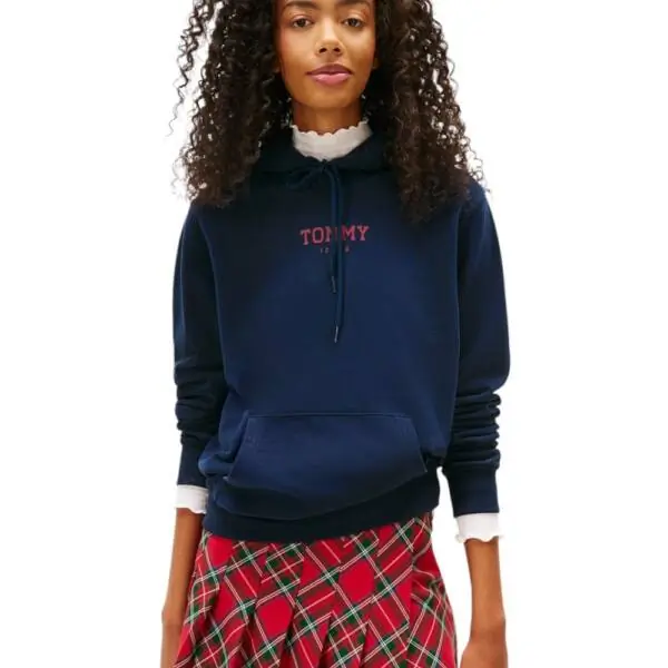 Tommy Hilfiger - Γυναικείο Φούτερ Tjw Essential Logo Regular Fit DW0DW21921-C1G Μπλε Σκούρο