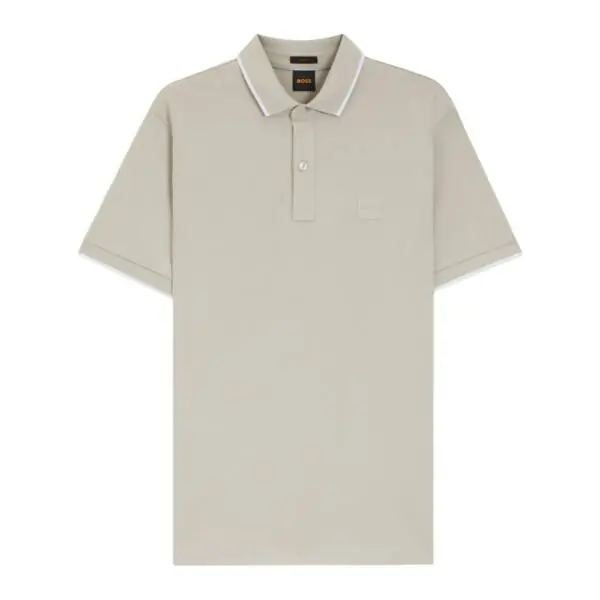 Boss - Ανδρικό Polo T-shirt Passertrip Slim Fit 50507699-070 Μπεζ 50507699-070