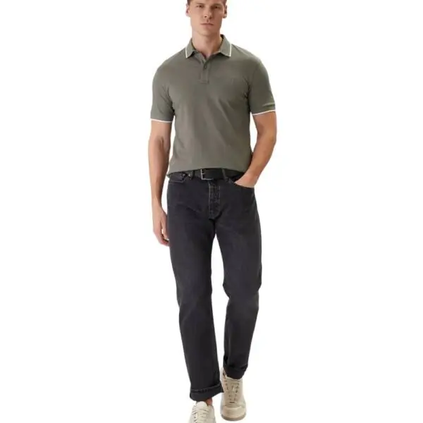 Boss - Ανδρικό Polo T-shirt Passertrip Slim Fit 50507699-076 Χακί 50507699-076