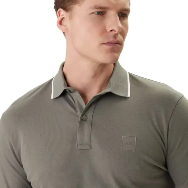 Boss - Ανδρικό Polo T-shirt Passertrip Slim Fit 50507699-076 Χακί 50507699-076