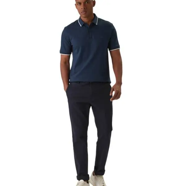 Boss - Ανδρικό Polo T-shirt Passertrip Slim Fit 50507699-464 Μπλε 50507699-464