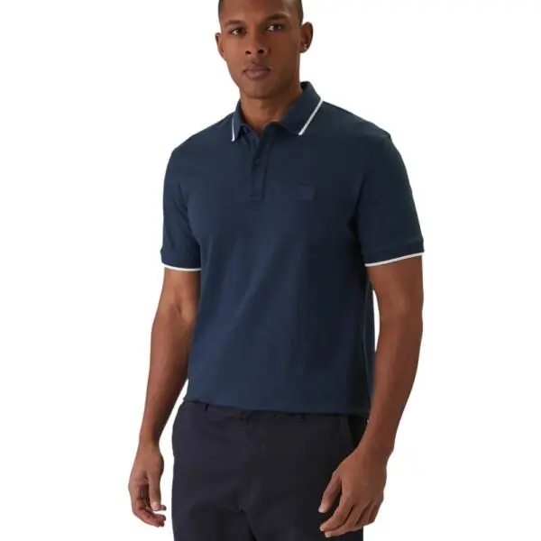 Boss - Ανδρικό Polo T-shirt Passertrip Slim Fit 50507699-464 Μπλε