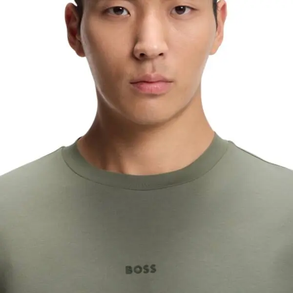 Boss - Ανδρικό T-shirt Tchup Relaxed Fit 50473278-077 Πράσινο Σκούρο 50473278-077
