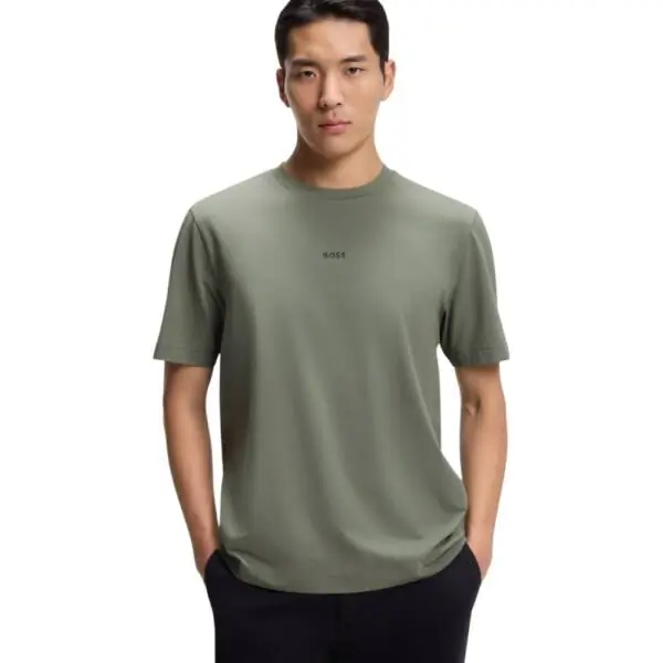 Boss - Ανδρικό T-shirt Tchup Relaxed Fit 50473278-077 Πράσινο Σκούρο