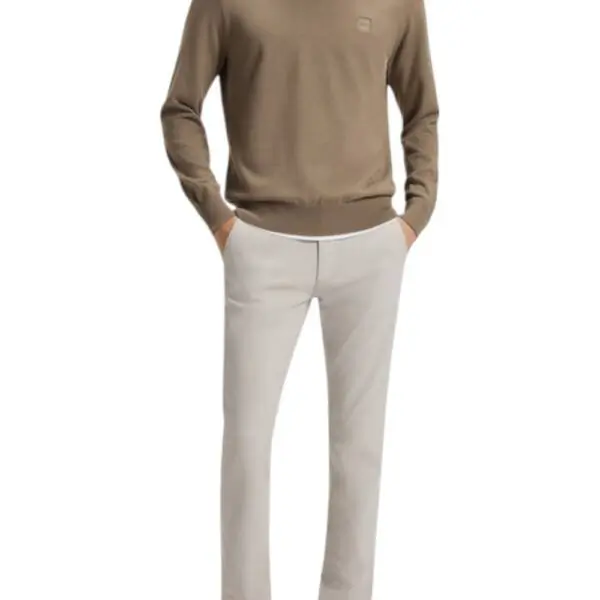 Boss - Ανδρικό Πουλόβερ Kanovanos 50527583-346 Καφέ Ανοιχτό