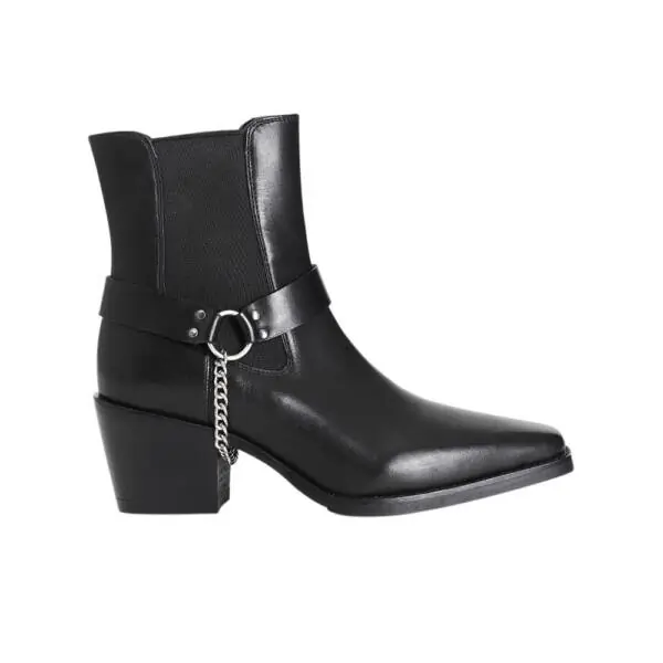 CafeNoir - Γυναικεία Δερμάτινα Μποτάκια HB1003-001 Μαύρο