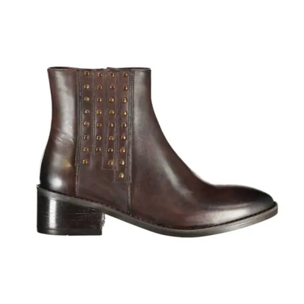 CafeNoir - Γυναικεία Δερμάτινα Μποτάκια με Τρουκς ED1001-012 Καφέ