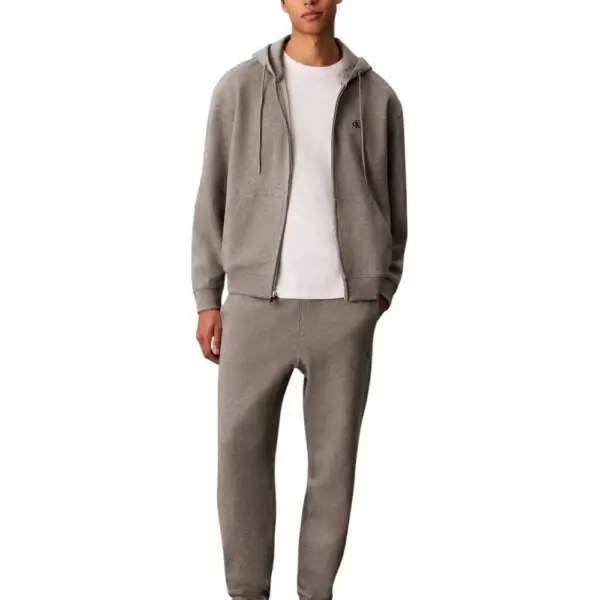 Calvin Klein - Ανδρικό Παντελόνι Φόρμας Eu 350Terry Monogram Regular Fit LV04RD241G-P7E Γκρι