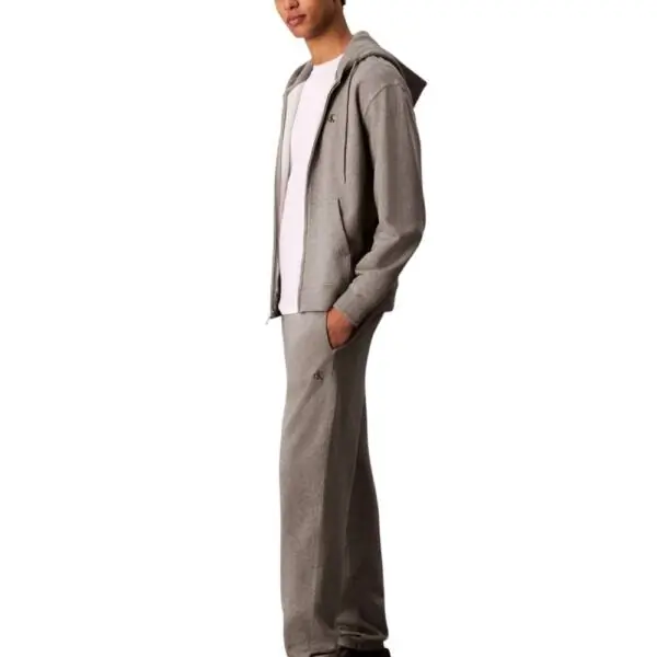 Calvin Klein - Ανδρικό Παντελόνι Φόρμας Eu 350Terry Monogram Regular Fit LV04RD241G-P7E Γκρι LV04RD241G-P7E