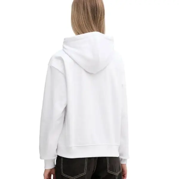 Calvin Klein - Γυναικείο Φούτερ Cotton Terry Logo Hoodie LV047E221G-YAA Λευκό LV047E221G-YAA