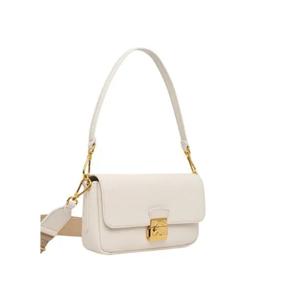 Coccinelle - Γυναικεία τσάντα C-Me Lock Medium E1U4K120201-N17 Λευκό E1U4K120201-N17