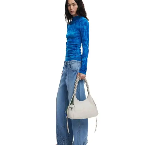 Desigual - Γυναικεία Τσάντα Ώμου Half Logo Montville 25WAXPB0-6006 Μπεζ 25WAXPB0-6006