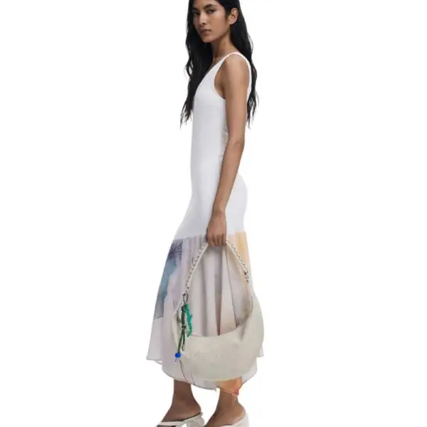 Desigual - Γυναικεία Τσάντα Ώμου Half Logo Zante 25WAXPB3-6006 Μπεζ 25WAXPB3-6006