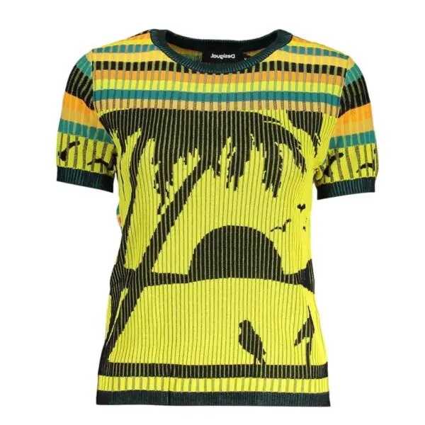 Desigual - Γυναικείο Κοντομάνικο Πουλόβερ Knit Landscape 23SWTKAE-8018 Κίτρινο 23SWTKAE-8018