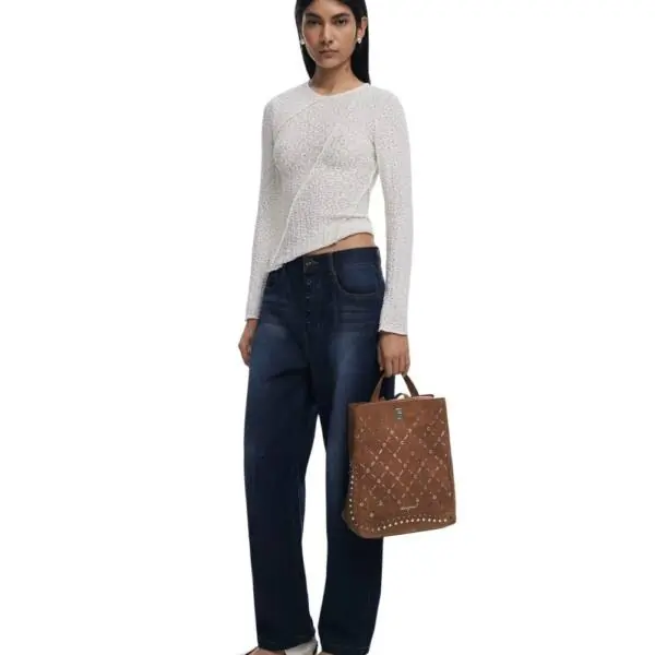 Desigual - Γυναικείο Σακίδιο Πλάτης Yankee Metal Patch Sumy 25WAKP31-6011 Καφέ 25WAKP31-6011