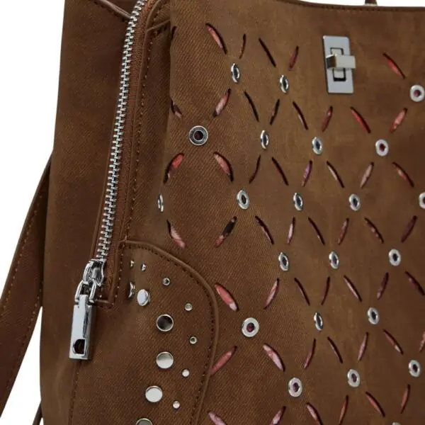 Desigual - Γυναικείο Σακίδιο Πλάτης Yankee Metal Patch Sumy 25WAKP31-6011 Καφέ 25WAKP31-6011