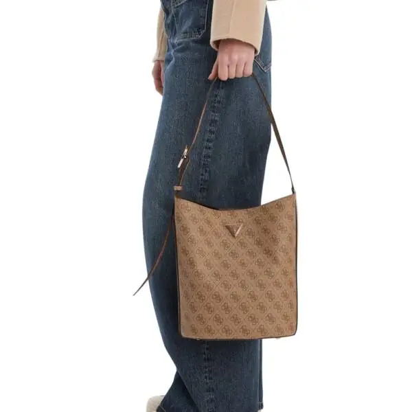 Guess - Γυναικεία Τσάντα Ώμου/Χειρός Meridian II HWSG6974040-LTL Μπεζ HWSG6974040-LTL