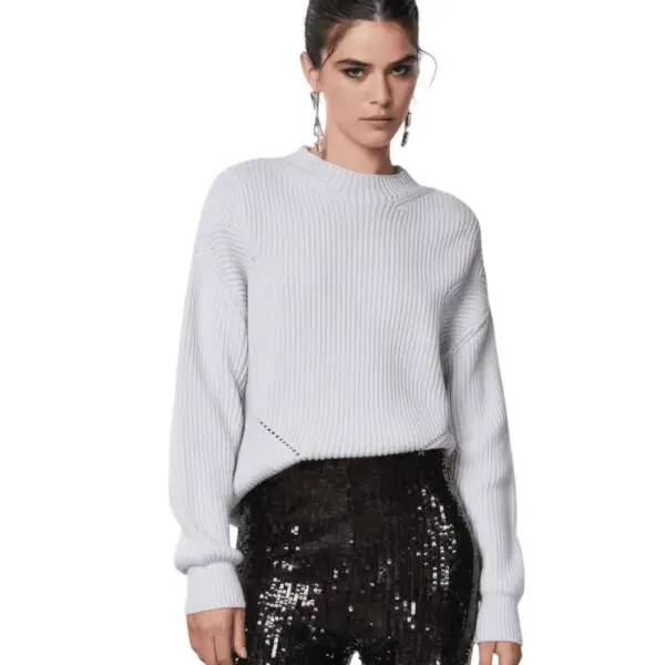 Patrizia Pepe - Γυναικείο Πουλόβερ Ribbed sweater 2K0214-K9O3A-W356 Λευκό