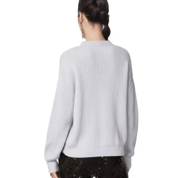 Patrizia Pepe - Γυναικείο Πουλόβερ Ribbed sweater 2K0214-K9O3A-W356 Λευκό 2K0214-K9O3A-W356