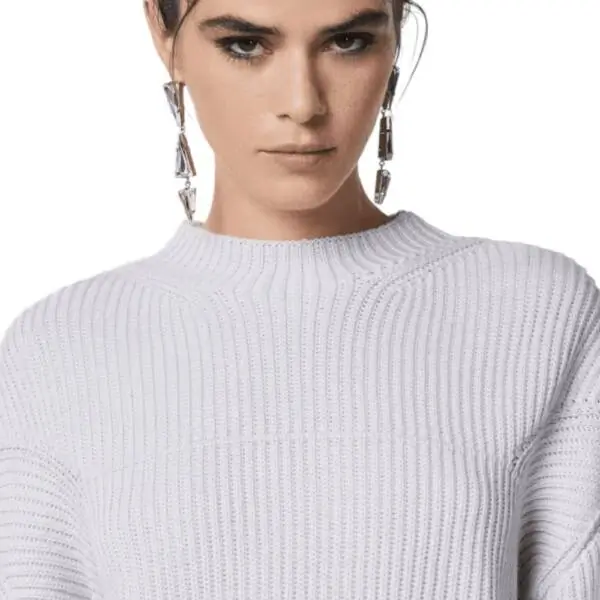 Patrizia Pepe - Γυναικείο Πουλόβερ Ribbed sweater 2K0214-K9O3A-W356 Λευκό 2K0214-K9O3A-W356