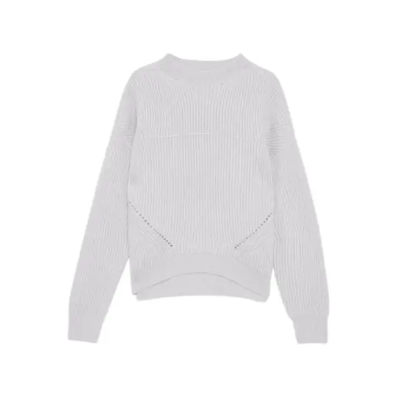 Patrizia Pepe - Γυναικείο Πουλόβερ Ribbed sweater 2K0214-K9O3A-W356 Λευκό 2K0214-K9O3A-W356