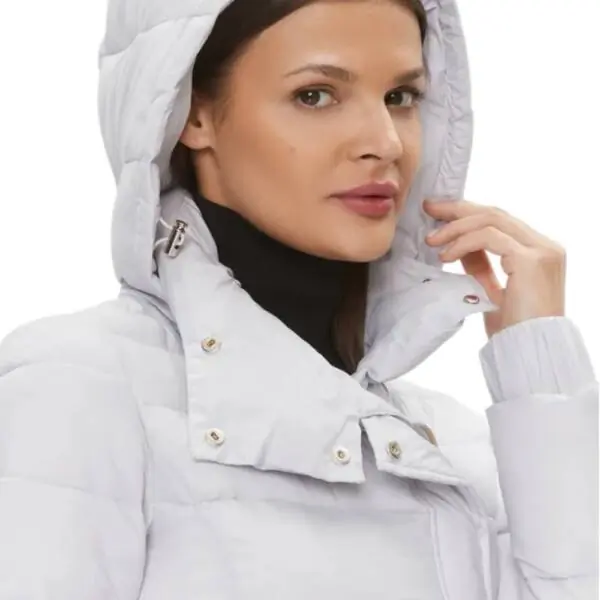 Patrizia Pepe - Γυναικείο Χειμωνιάτικο Μπουφάν Long hooded down jacket 2O0122-A9M1-W356 Λευκό 2O0122-A9M1-W356