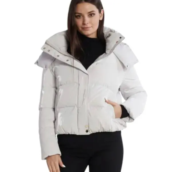 Patrizia Pepe - Γυναικείο Χειμωνιάτικο Μπουφάν Short hooded down jacket 2O0057-A347-W356 Λευκό