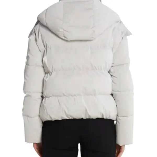 Patrizia Pepe - Γυναικείο Χειμωνιάτικο Μπουφάν Short hooded down jacket 2O0057-A347-W356 Λευκό 2O0057-A347-W356