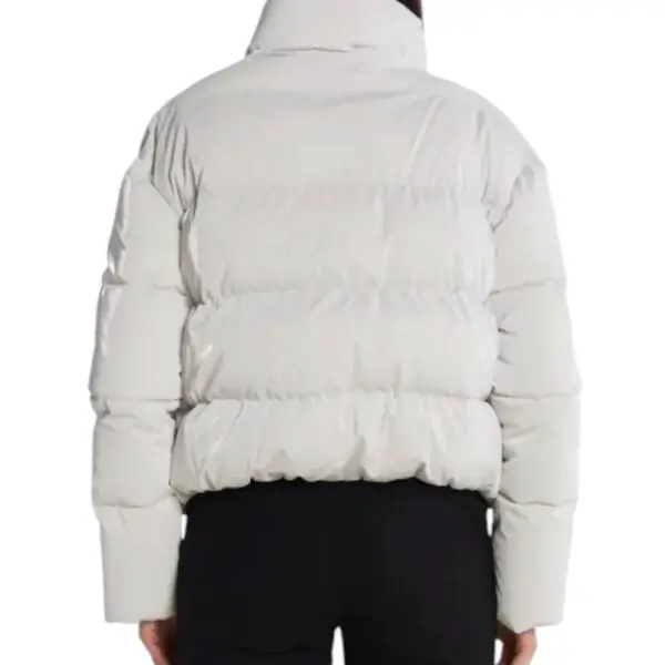 Patrizia Pepe - Γυναικείο Χειμωνιάτικο Μπουφάν Short hooded down jacket 2O0057-A347-W356 Λευκό 2O0057-A347-W356